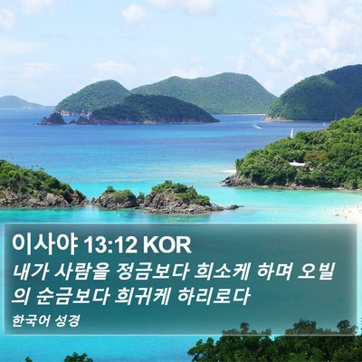 이사야 13:12 KOR Bible Verse Image