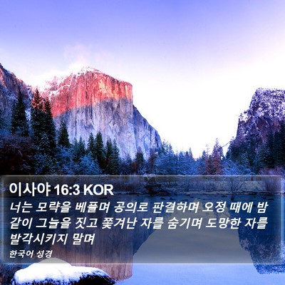 이사야 16:3 KOR Bible Verse Image