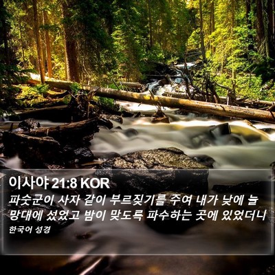 이사야 21:8 KOR Bible Verse Image