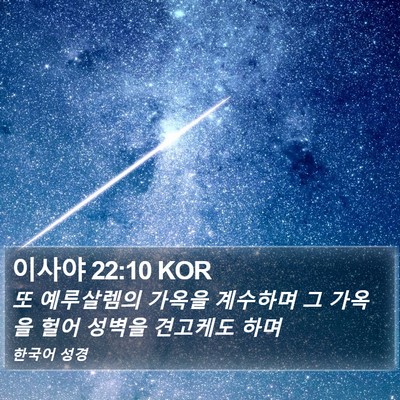 이사야 22:10 KOR Bible Verse Image