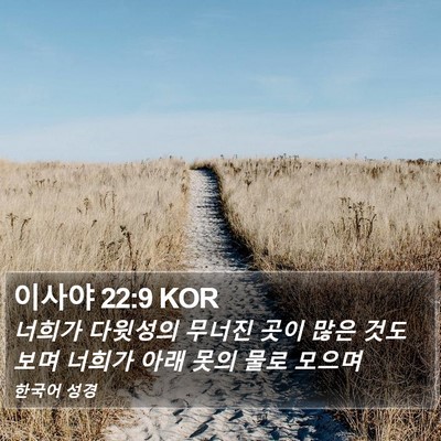 이사야 22:9 KOR Bible Verse Image
