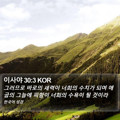이사야 30:3 KOR Bible Verse Image