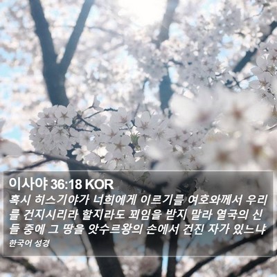 이사야 36:18 KOR Bible Verse Image