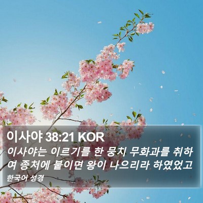 이사야 38:21 KOR Bible Verse Image