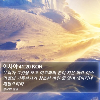이사야 41:20 KOR Bible Verse Image