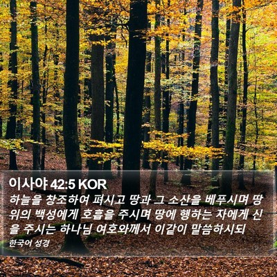 이사야 42:5 KOR Bible Verse Image