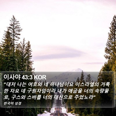 이사야 43:3 KOR Bible Verse Image