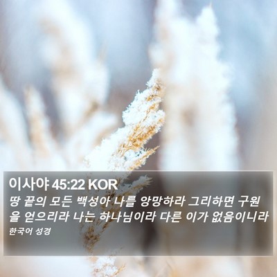 이사야 45:22 KOR Bible Verse Image