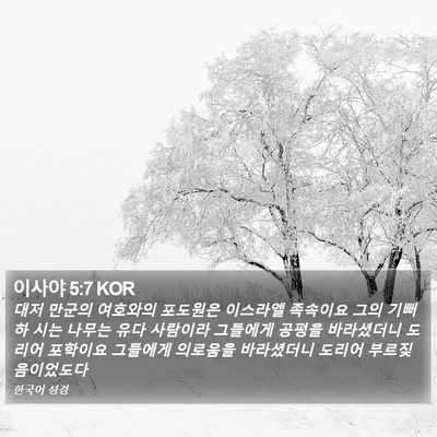 이사야 5:7 KOR Bible Verse Image
