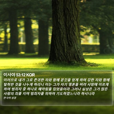 이사야 53:12 KOR Bible Verse Image