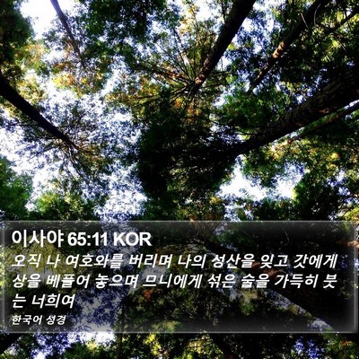 이사야 65:11 KOR Bible Verse Image