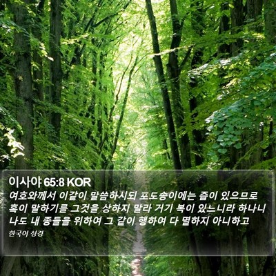 이사야 65:8 KOR Bible Verse Image