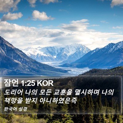 잠언 1:25 KOR Bible Verse Image