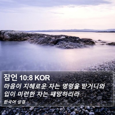 잠언 10:8 KOR Bible Verse Image