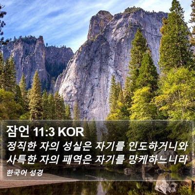 잠언 11:3 KOR Bible Verse Image