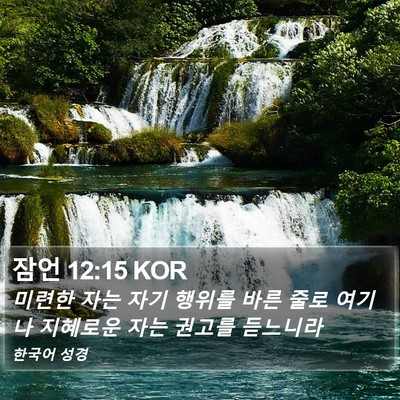 잠언 12:15 KOR Bible Verse Image