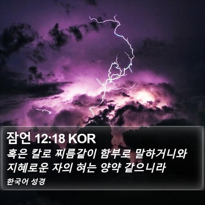 잠언 12:18 KOR Bible Verse Image