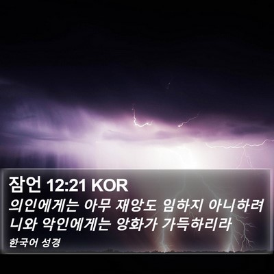 잠언 12:21 KOR Bible Verse Image