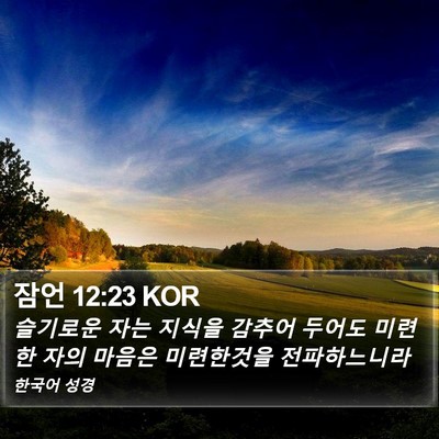 잠언 12:23 KOR Bible Verse Image