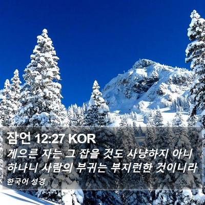 잠언 12:27 KOR Bible Verse Image