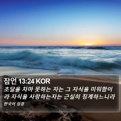 잠언 13:24 KOR Bible Verse Image