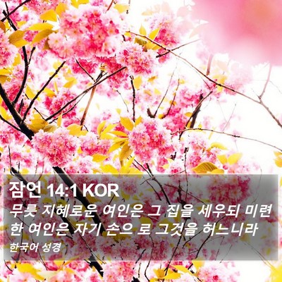 잠언 14:1 KOR Bible Verse Image