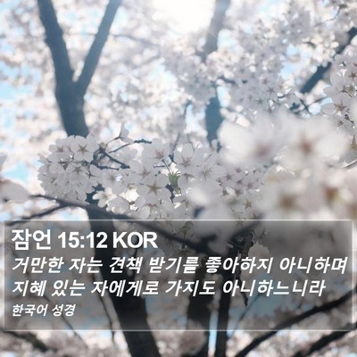잠언 15:12 KOR Bible Verse Image