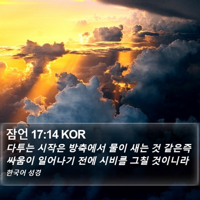 잠언 17:14 KOR Bible Verse Image