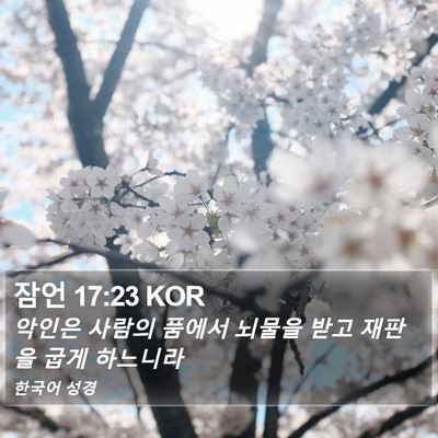 잠언 17:23 KOR Bible Verse Image