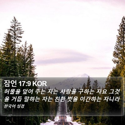 잠언 17:9 KOR Bible Verse Image