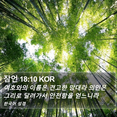 잠언 18:10 KOR Bible Verse Image