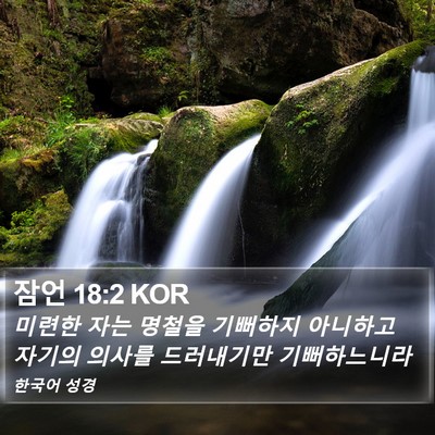 잠언 18:2 KOR Bible Verse Image