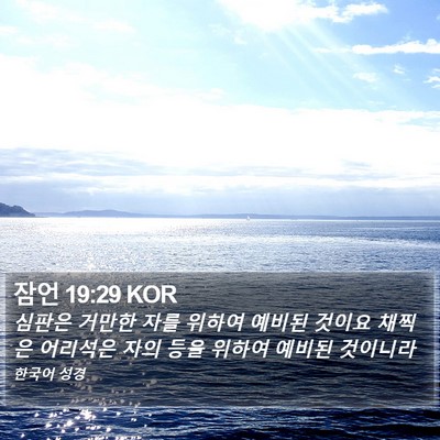 잠언 19:29 KOR Bible Verse Image
