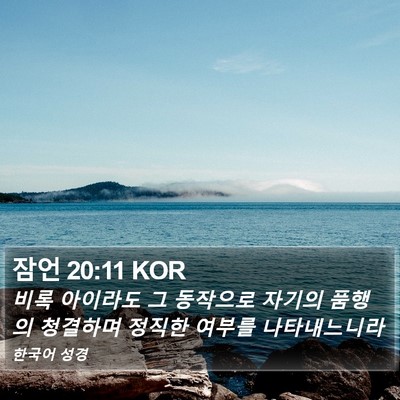 잠언 20:11 KOR Bible Verse Image