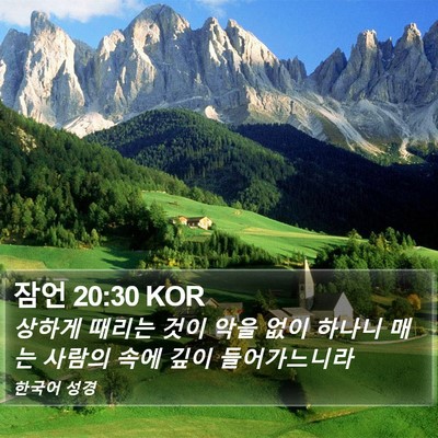 잠언 20:30 KOR Bible Verse Image