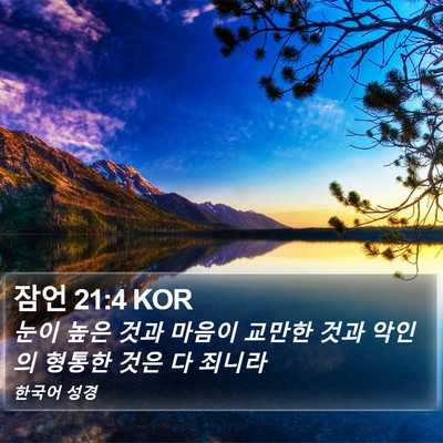 잠언 21:4 KOR Bible Verse Image