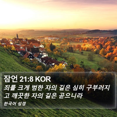 잠언 21:8 KOR Bible Verse Image