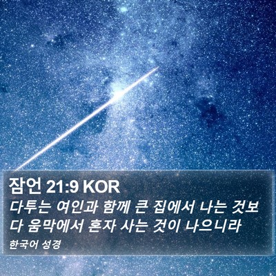 잠언 21:9 KOR Bible Verse Image