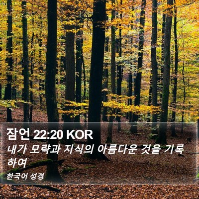 잠언 22:20 KOR Bible Verse Image