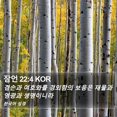 잠언 22:4 KOR Bible Verse Image