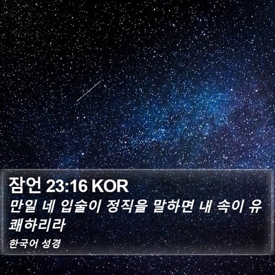 잠언 23:16 KOR Bible Verse Image