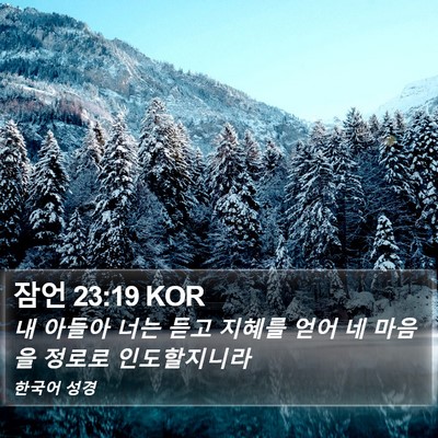 잠언 23:19 KOR Bible Verse Image
