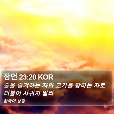 잠언 23:20 KOR Bible Verse Image
