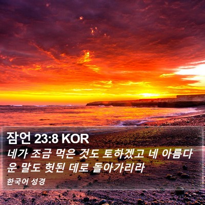 잠언 23:8 KOR Bible Verse Image