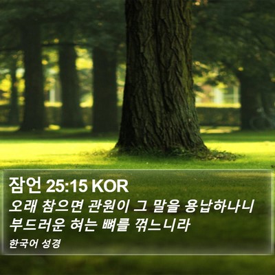 잠언 25:15 KOR Bible Verse Image