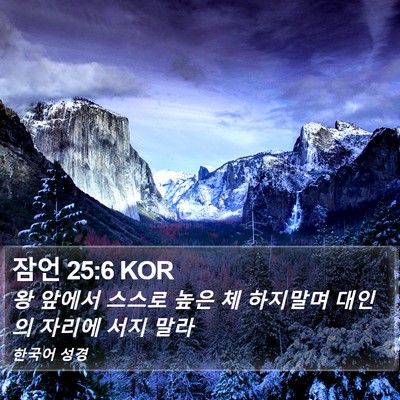 잠언 25:6 KOR Bible Verse Image