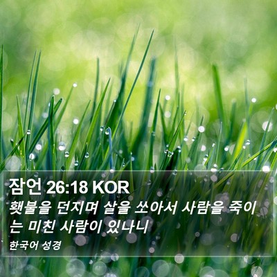 잠언 26:18 KOR Bible Verse Image