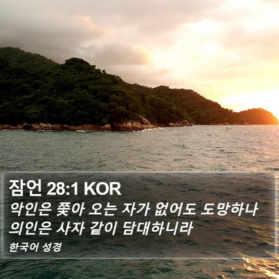 잠언 28:1 KOR Bible Verse Image