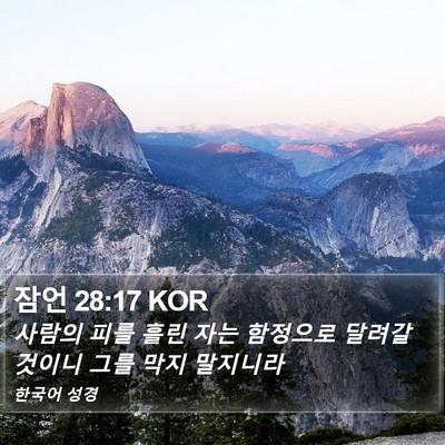 잠언 28:17 KOR Bible Verse Image