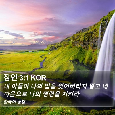 잠언 3:1 KOR Bible Verse Image